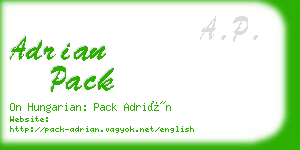 adrian pack business card